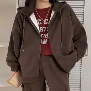 [제작] [탄탄소재] 루즈핏의 정석 투웨이 후드 집업 84376 빅사이즈 여성의류