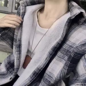 G126827 안감 양털 체크남방 셔츠