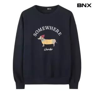 [롯데백화점]비엔엑스 닥스훈트 프린팅 기모 맨투맨 티셔츠 (BX4TS003L0)