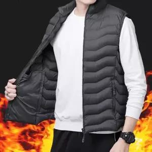 가벼운 패딩 조끼 누빔 겨울 낚시 경량 자켓 베스트 남성 다운 방한