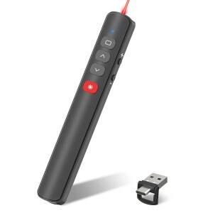 파워포인트 프레젠테이션용 프레젠테이션 클리커, [2 in 1 USB C/A] 클리커 무선 프레젠테이션, 포인터 PPT 슬라이드 리모컨, Mac, 컴퓨터용