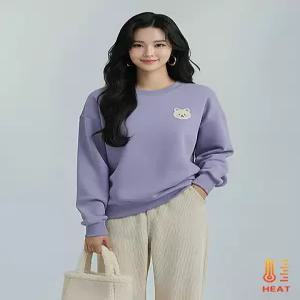 [플로우랩][플로우랩] 곰돌이 패치 기모 맨투맨 티셔츠_FLTS021W25