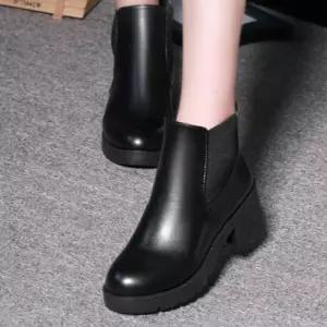 여성 앵클 부츠 데일리 베이직 가을 여성 첼시 부츠 겨울 블랙 가보시 워커 미들 부티