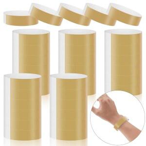 이벤트용 메르스퍼 종이 손목 밴드 500팩, 방수 네온 접착 팔찌용 팔 밴드, 바-골드용 올바른 식별 핸드