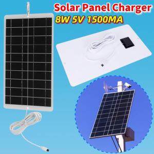 태양광 패널 충전기 8W 5V 1600MA Type-C 모놀리식 실리콘 스크래치 방지 방수 야외 무선 보안 카메라용