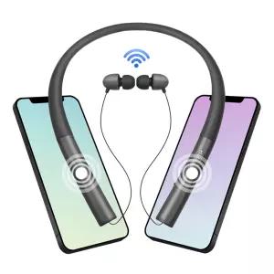 아크로 넥밴드 블루투스 목걸이 이어셋 자동 릴타입 줄감기 스포츠 이어폰