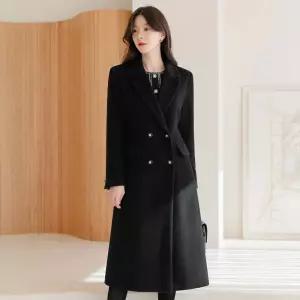 [시크라인] (~XXL까지) 오베트 더블버튼 롱 코트 겨울 울혼방 하객룩 오피스룩 모임룩 격식룩 연말룩 빅사이즈