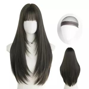 LaBella 가발 여성 통가발 모카 실루엣 스트레이트 72cm