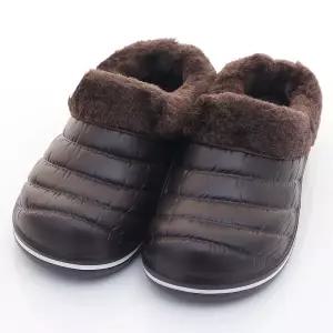 Big Sale) EVA 쇼드 털 슬리퍼 - 브라운 240mm 남녀공용 겨울 털실내화 보온실내화 사무실 학생 학교 방한