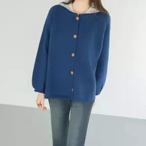 엄마옷 마담4060 모던롤업패치니트가디건 중년여성 데일리 모던베이직 -ZCA2510022-