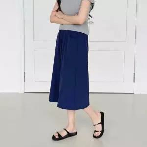 여성 여름 바지 와이드 7부 포켓 쿨 팬츠