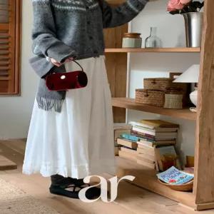 (러블리무드/하체커버템/여리핏) 에이미 기모 프릴 올밴딩 롱 스커트 sk7545