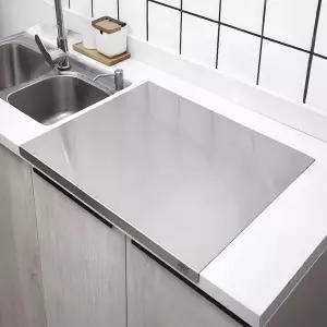 제우스 스테인리스 도마 ㄱ자형 가정용 업소용 싱크대 상판 보호판