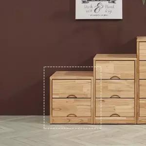 HZ204 원목 참죽 미니 2단 서랍장 착불