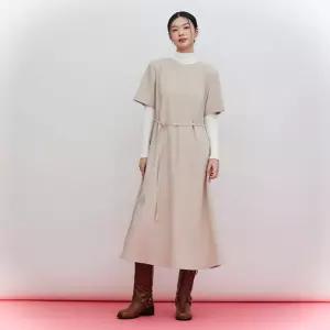 벨트 롱 플레어 반팔원피스 AQ4WOA60