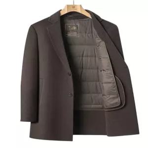 울100 하프 코트 캐시미어 모직 오리털내피 남성 겨울