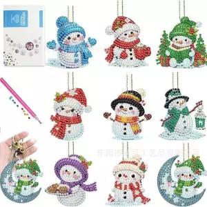 아기눈사람 열쇠고리 보석십자수 9개 한세트(양면) 샤이닝비즈 