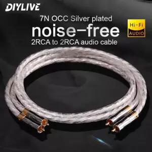앰프 도금 신호 구리 파워 HiF 코어 실버 오디오 실드 케이블 더블 로터스