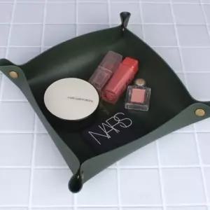 데스크 소품정리 가죽 트레이 아미그린 대_23546657