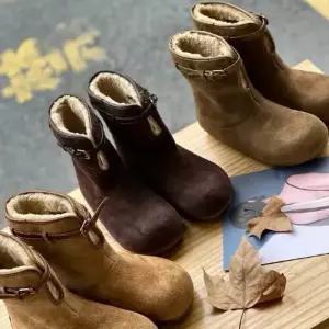 여자 앵클숏부츠 슈즈 버켄 앵클부츠 겨울 기모 털 부츠 롤업 편안한 로퍼 면 힛템