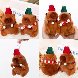 카피바라 장식 연말 선물 가방 인형 크리스마스 산타 키링 트리 오너먼트 미니 소품 귀여운