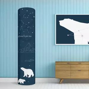 에어컨커버 스탠드형 원형 38x185 백곰자리-덮개 카바보호 디자인 예쁜 형덮개 먼지차단 관리