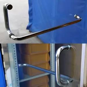 강화손잡이스텐 파이프(L자형) 00628(1-061) 실버업소용 화장실 유리문 다용도 문손잡이