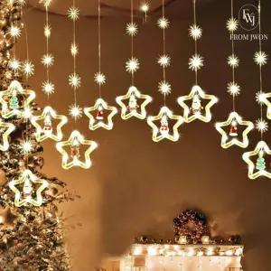 크리스마스 조명 장식 LED 줄 전구 눈꽃 별 무드등 리모컨 천장 가랜드 유치원 어린이집
