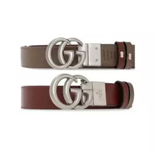 [명품] 양면 리버시블 남성 가죽벨트 블랙+브라운 643847 CAO2N 6780