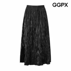 [GGPX] 링클 밴딩 레더 스타일 스커트 (GPASK010F)