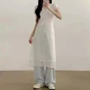 레이어드 플라워 시스루 뷔스티에 원피스