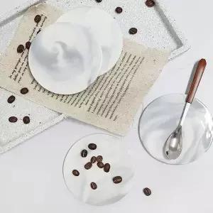 마블 무늬 티코스터 대리석 실용적 잔받침 커피컵홀더 소품받침