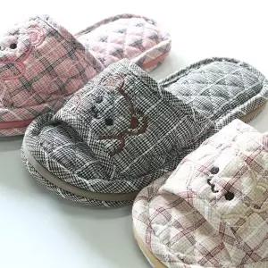 [모든GO]면 슬리퍼 3중쿠션 실내화 거실화 1+1 세트 층간소음방지 2p