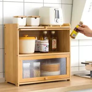 주방미니수납장 양념수납장 홈카페수납장 2단 원목