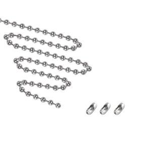 #롤러 그늘 및 수직 블라인드용 스테인리스 스틸 비드 체인 10개 - 길이 1미터(39인치) - 금속 커넥터 3개 포함