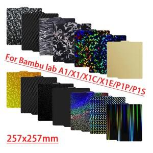 밤부랩 P1S P2S 빌드 플레이트 A1 X1C PEI 텍스처 257x257 H1H PEY Peo 시트 스프링 스틸 (밤불랩스 X1 카