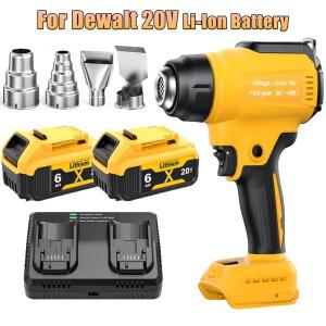 DEWALT 호환 18V 배터리 DCB200 조절 가능 온도 122용 무선 히트건 1022 충전기가 포함된 열수축 건