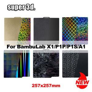 필라멘트 PEO Bambulab 빌드 플레이트 P1s 스프링 강판 Pei 시트 257x257 Bamboo Lab X1 Carbon A1 H1H