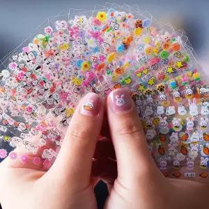 어린이 공주 방수 네일스티커 미니 토끼 장난감 손톱 아트 스티커