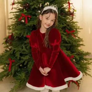 유아 겨울 크리스마스 원피스 메리백설 드레스 포크칩스