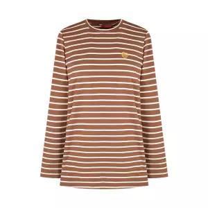 [크로커다일레이디] 크로커다일레이디 아트웍 포인트 스트라이프 라운드 티셔츠CLCWTS906