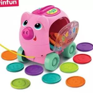 유아 수세기 장난감 어린이 숫자 학습 아기 수세기 장난감 놀이 소근육 멜로디 저금통 동전 돼지 발달