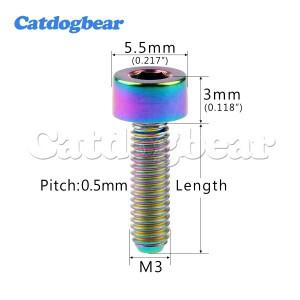 캣독베어 티타늄 Ti 볼트 M3 M4X 6 8 10 20mm 내부 육각 나사 자전거용 패스너