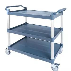 식당용 카트 3단 업소용 브레이크 수납 트롤리 철제 식당 회색 수납장 틈새 공식 중형 웨건
