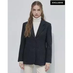 [하프클럽/레노마레이디](MD리뷰) 신상 체크 울 자켓-O7G4RWJK080