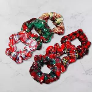 크리스마스 머리끈 헤어슈슈 곱창끈 곱창밴드 헤어끈 단체 대량 선물