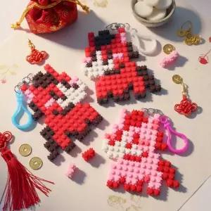 [오렌지몰]디폼블럭 병오년 새해 기념 붉은말 말띠 말띠해 가방고리 키링 만들기 키트 / 도안 증정 미니블