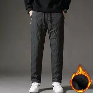 남성 융털 바지 캐주얼 밴딩 방한 남성 겨울 바지 일자 기모 팬츠 트레이닝