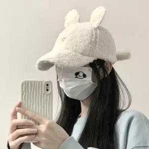 토끼 귀 여성 볼캡 가을겨울 양털 b2 야구 귀여운 모자 뽀글이