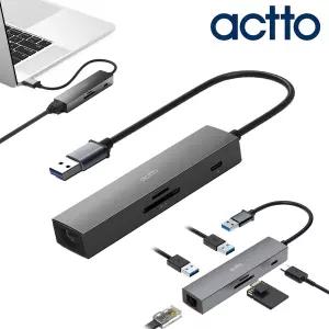 노트북 USB허브 포트 확장 컴퓨터 HUB 분배기 카드리더기 랜포트 멀티 허브 CRH-28